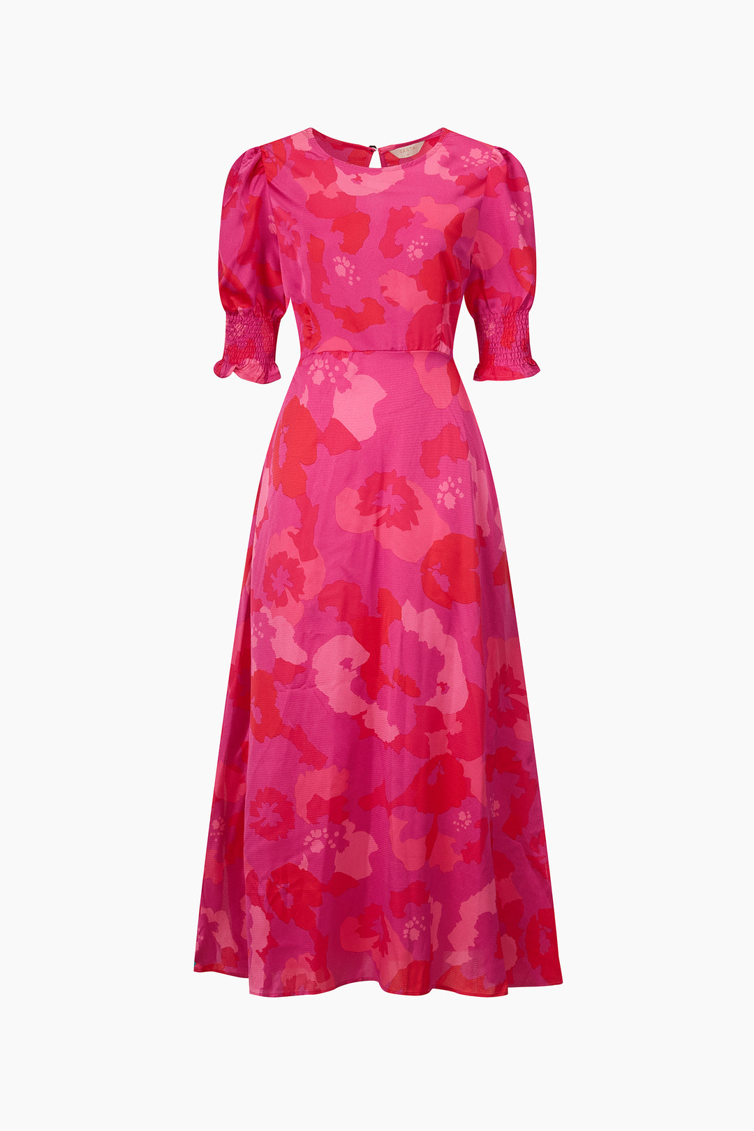 Floral-Midi-Tea-Dress-in-Hot-Pink-product-image
