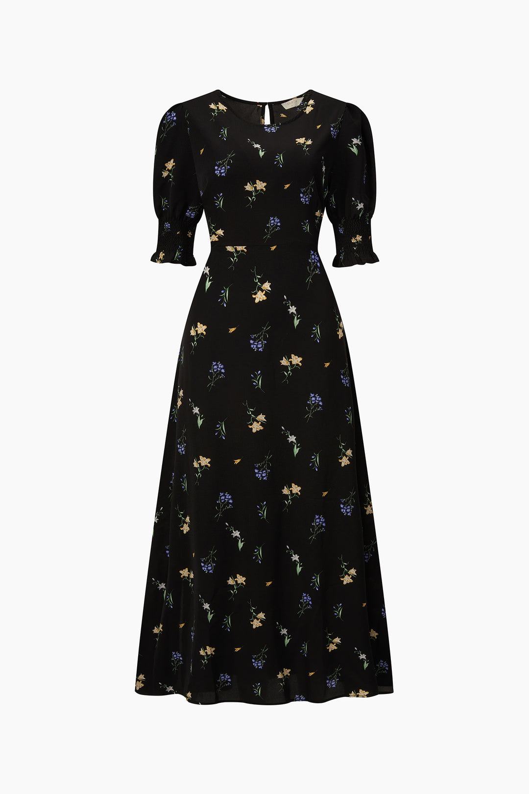 Floral-Posy-Midi-Tea-Dress-in-Black-product-image
