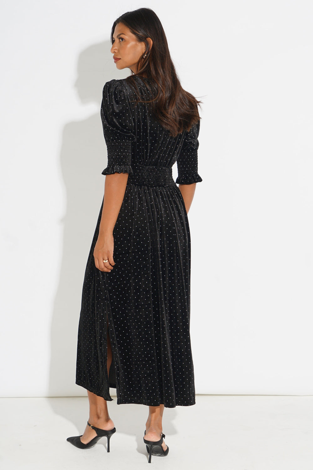 Velvet-Polka-Dot-Tea-Dress-in-Black