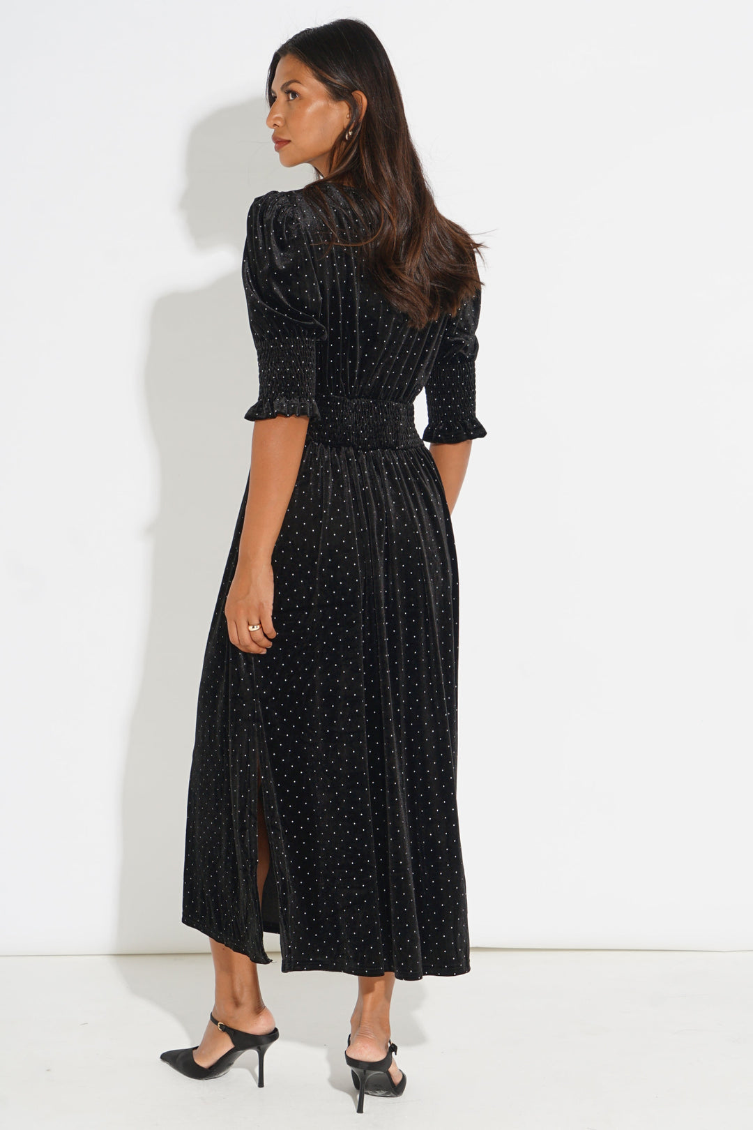 Velvet-Polka-Dot-Tea-Dress-in-Black