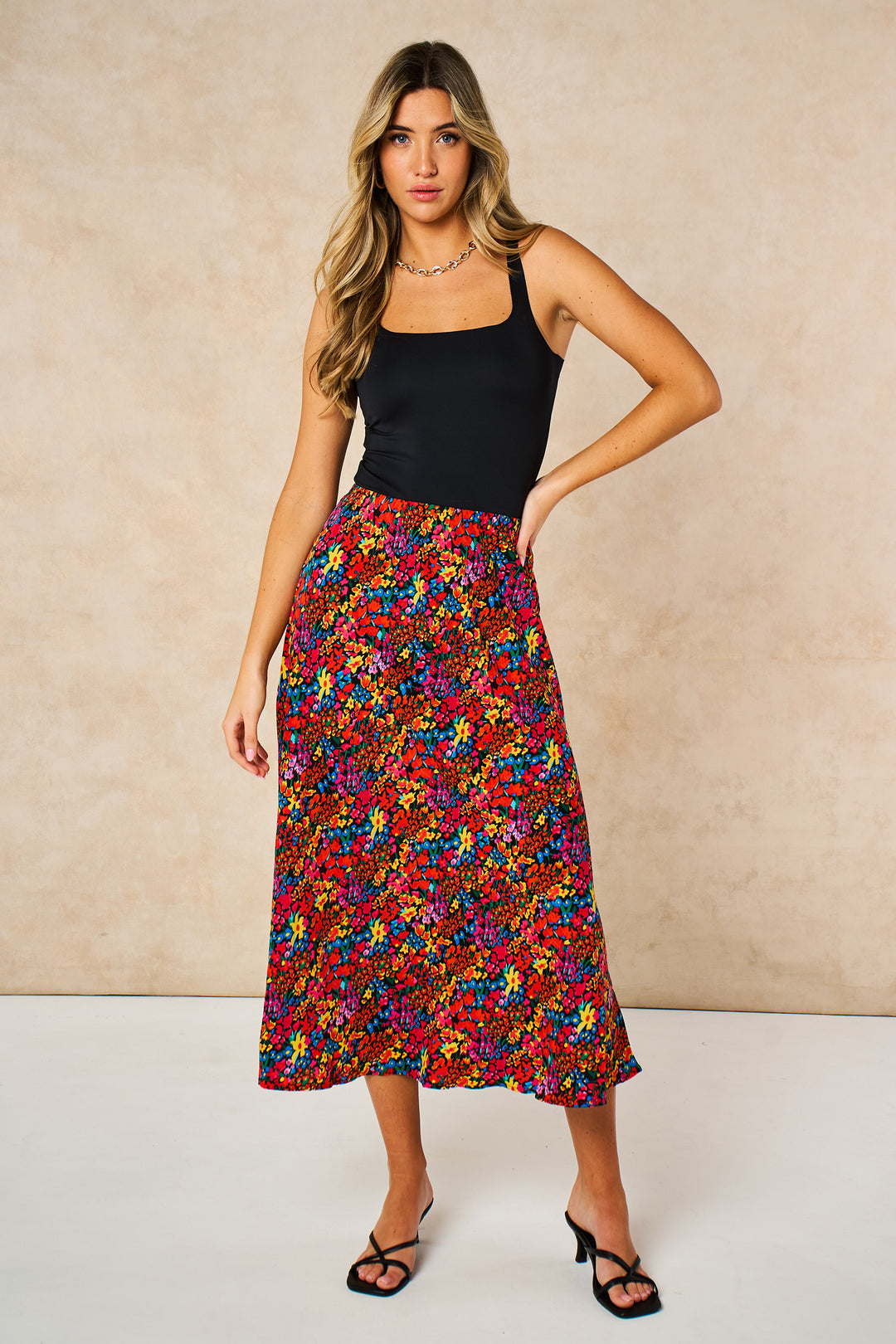 Ditsy-Floral-Midi-Slip-Skirt-in-Multi-Front