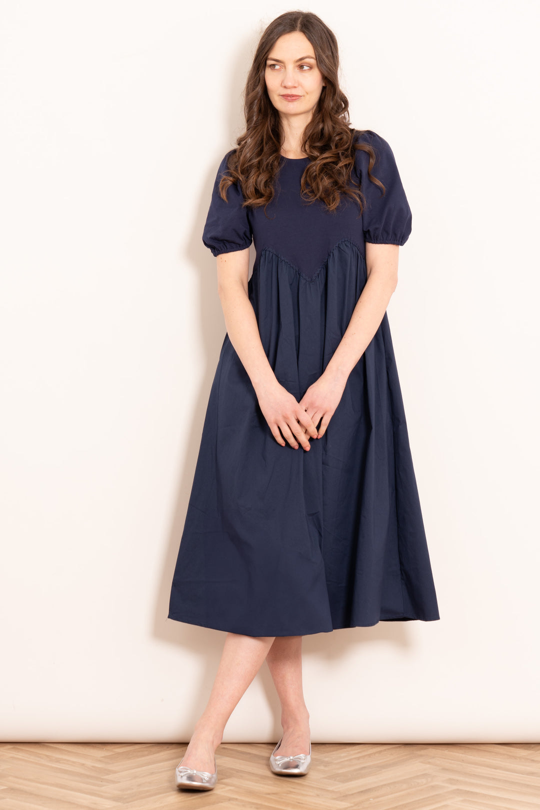 sawyer-cotton-midaxi-dress-navy-blue-jersey-mix-short-sleeves-plain