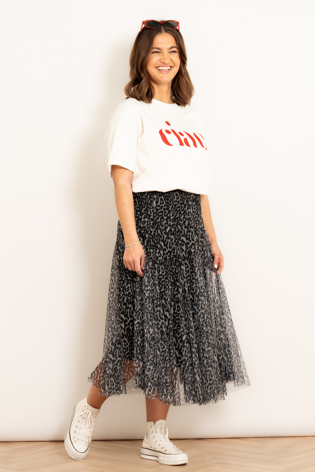"Ciao" Cotton T-Shirt - White/Red