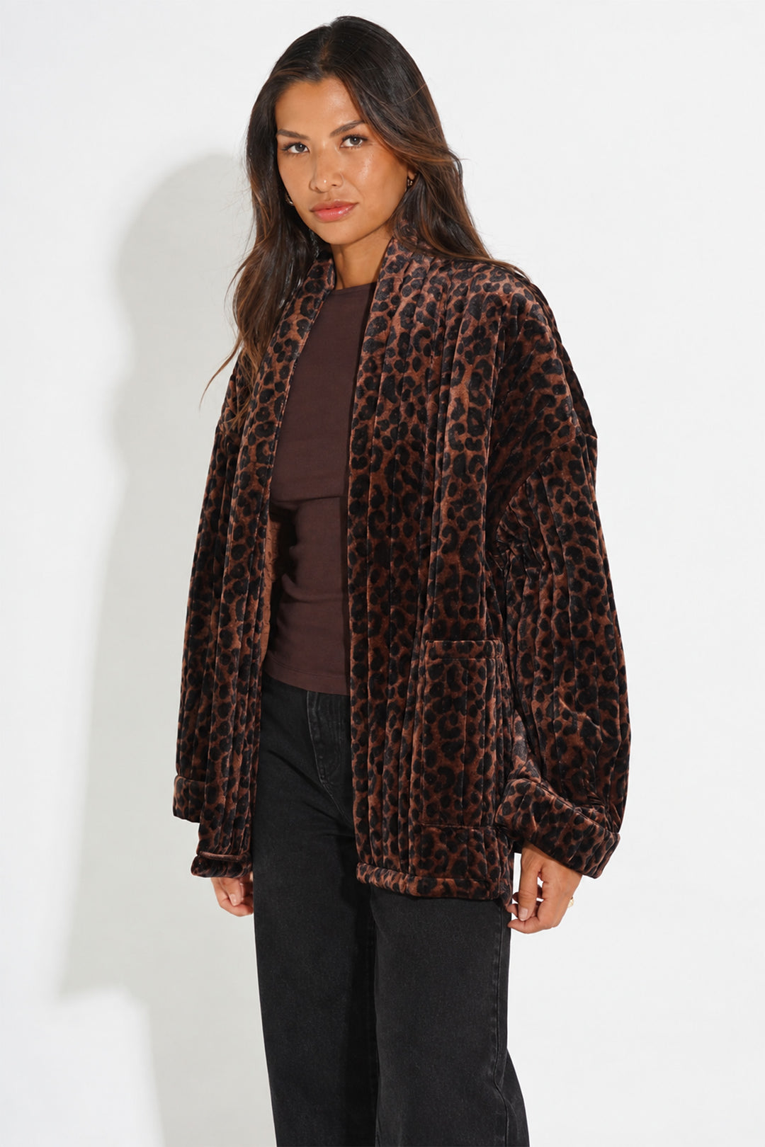 Velvet-Leopard-Print-Kimono-Jacket-in-Brown