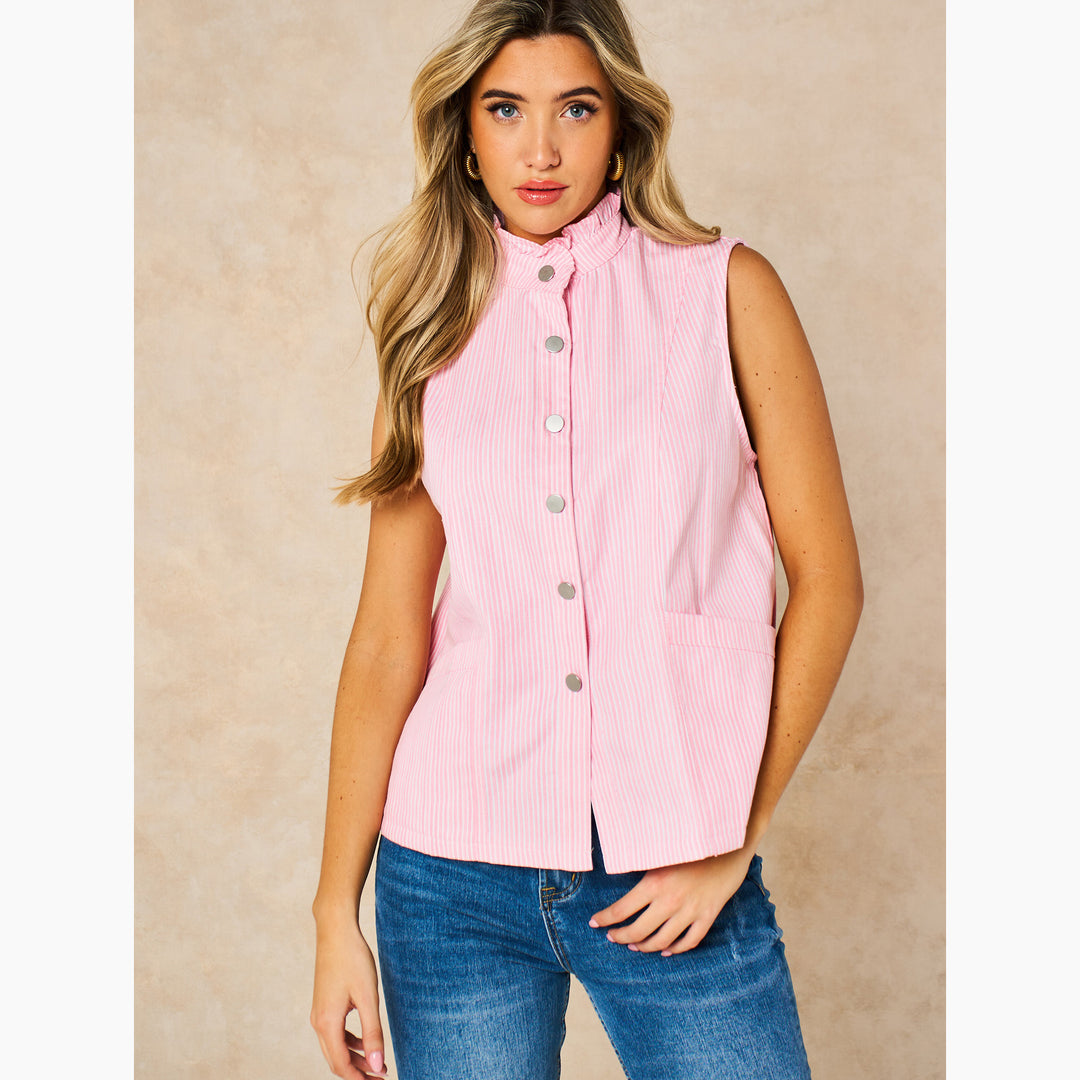 Candy-Stripe-Denim-Gilet-in-Pink-front