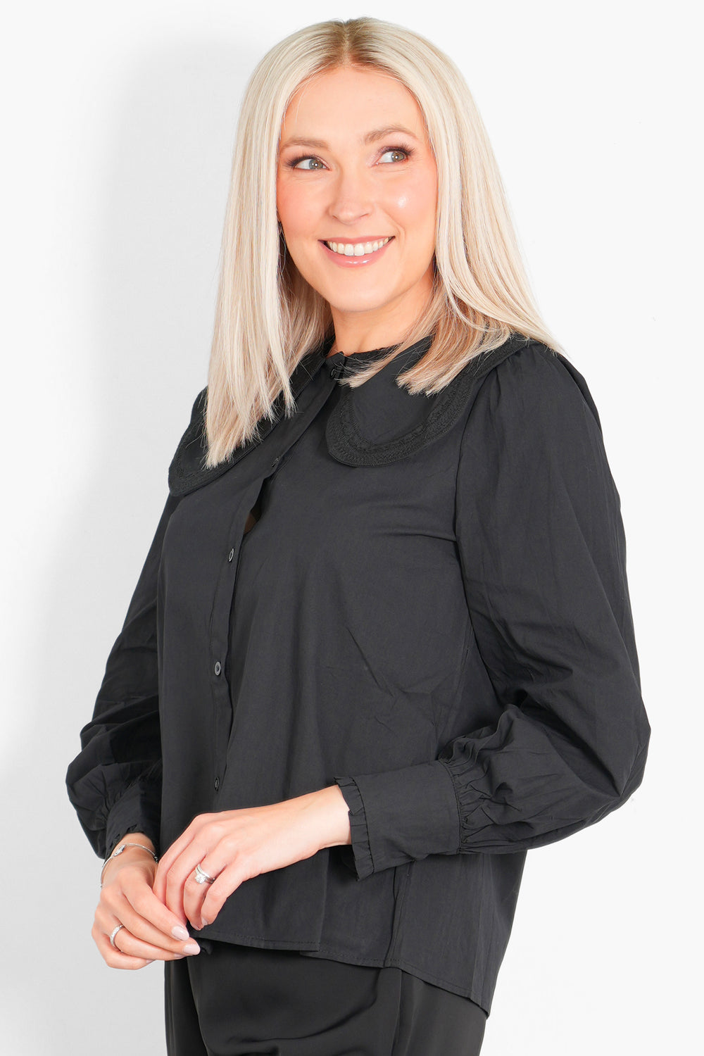 cammie-long-sleeve-cotton-shirt-black-pilgrim-collar-plain