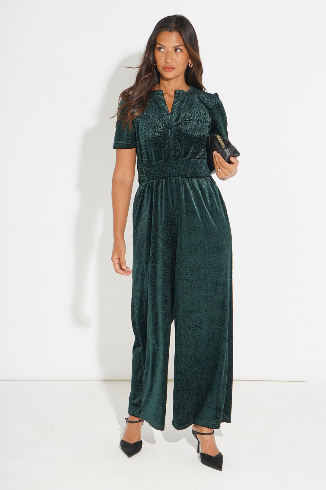 Textured-Velvet-Lydia-Jumpsuit-in-Green