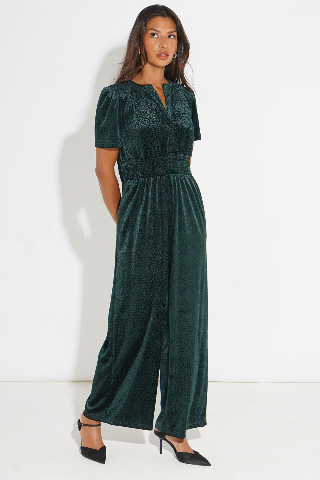 Textured-Velvet-Lydia-Jumpsuit-in-Green