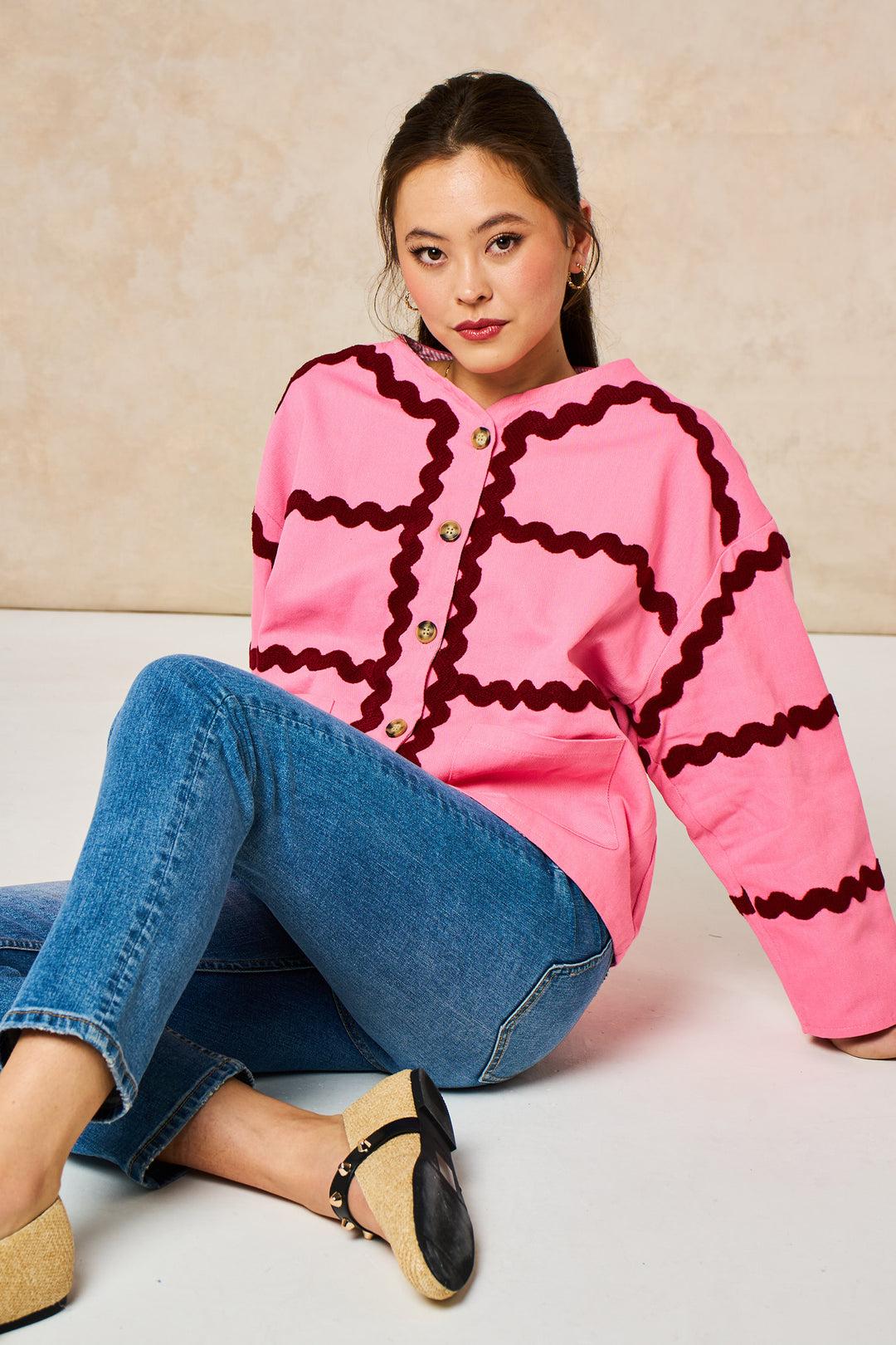 Wavy-Trim-Cotton-Twill-Jacket-in-Pink-posed