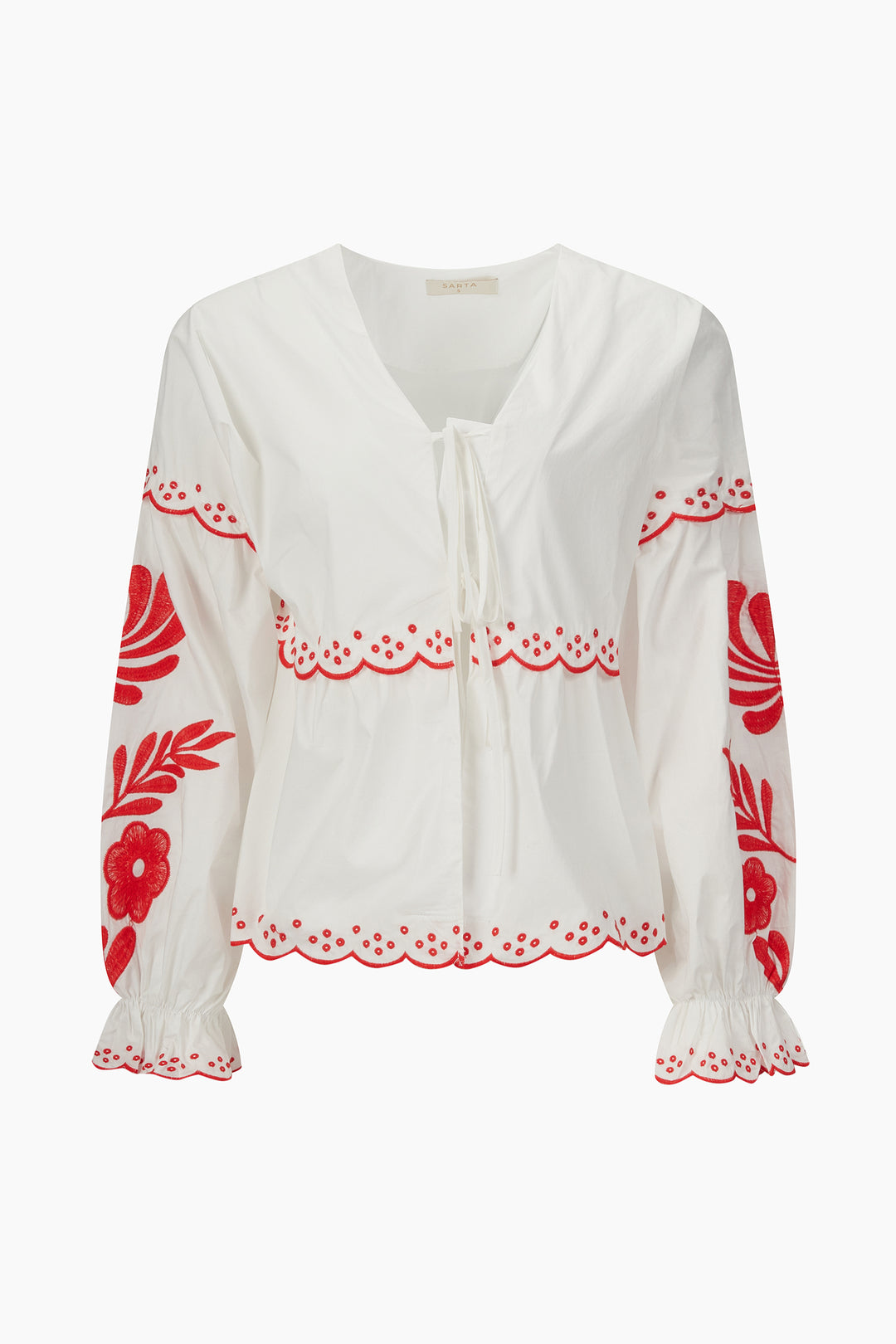 Embroidered-Floral-Front-Tie-Cotton-Shirt-in-White-Product-Shot
