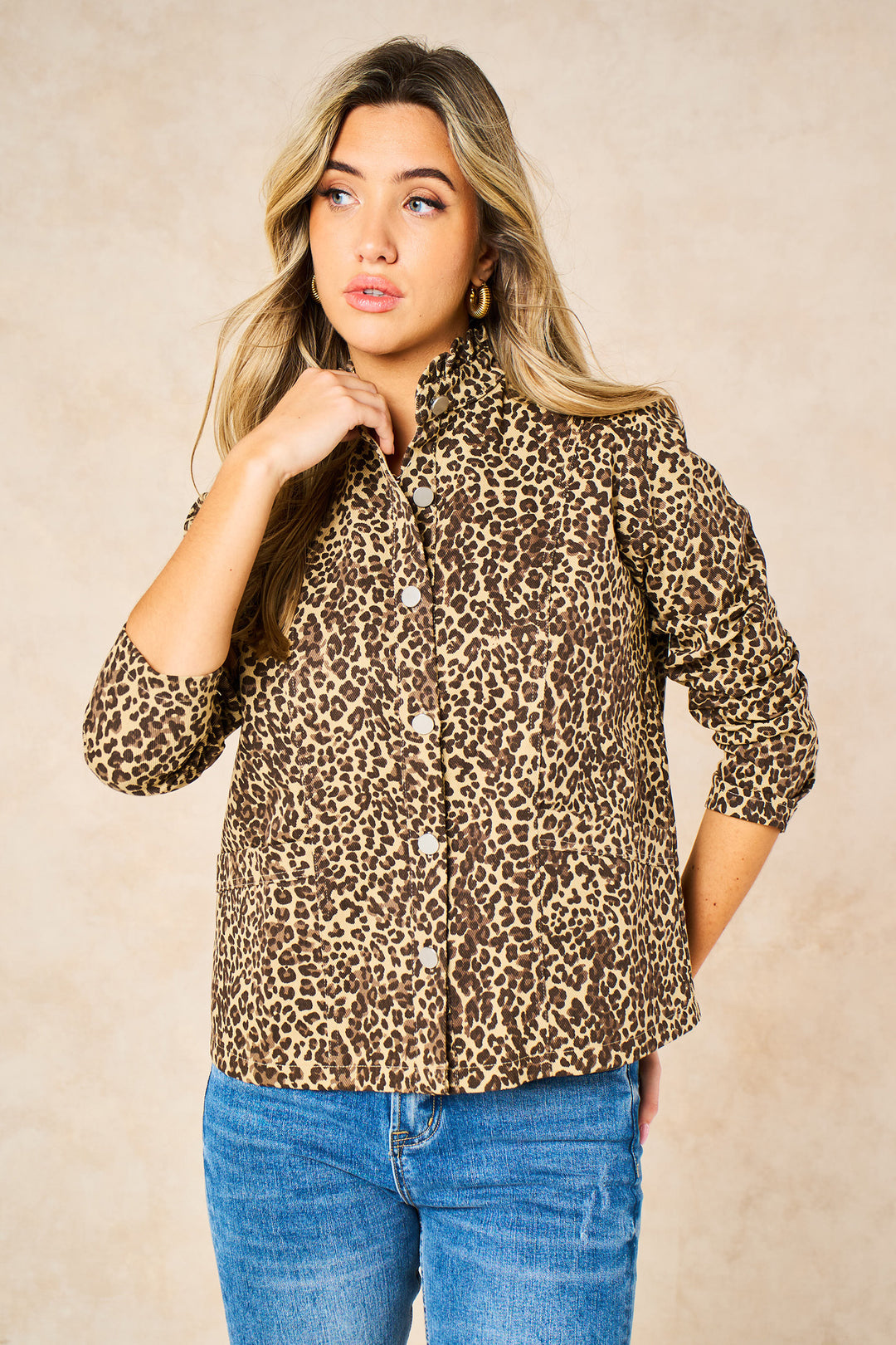 Leopard-Print-Frill-Collar-Jacket-in-Neutral-front