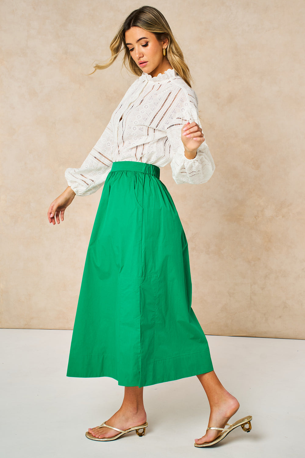 Cotton-Midaxi-Skirt-in-Green-side