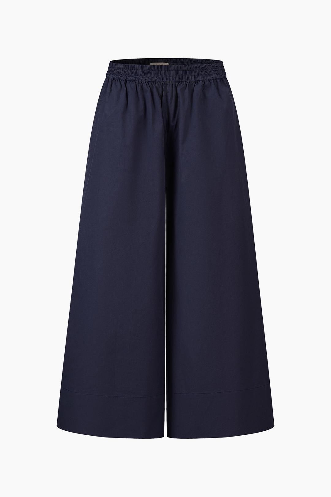 Cropped-Wide-Leg-Cotton-Trousers-in-Navy-Blue-Front