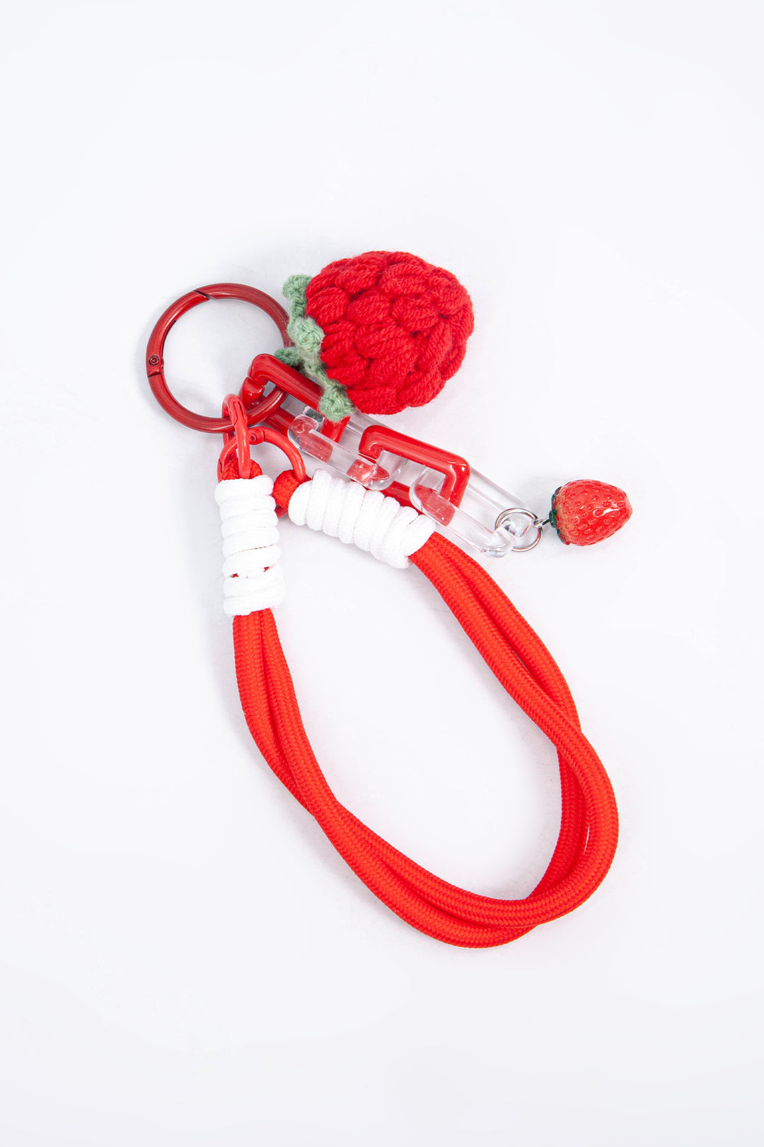 Strawberry-Clip-On-Bag-Knitted-Charm-Lying-Flat