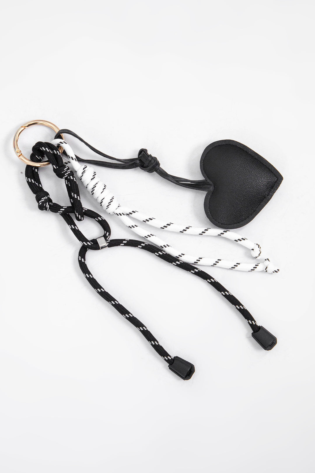 Love-Heart-Clip-On-Bag-Charm-in-Black-Lying-Flat