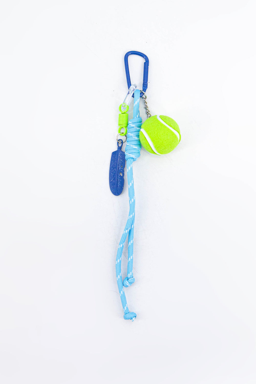 Tennis-Ball-Clip-On-Bag-Charm-in-Blue-Front