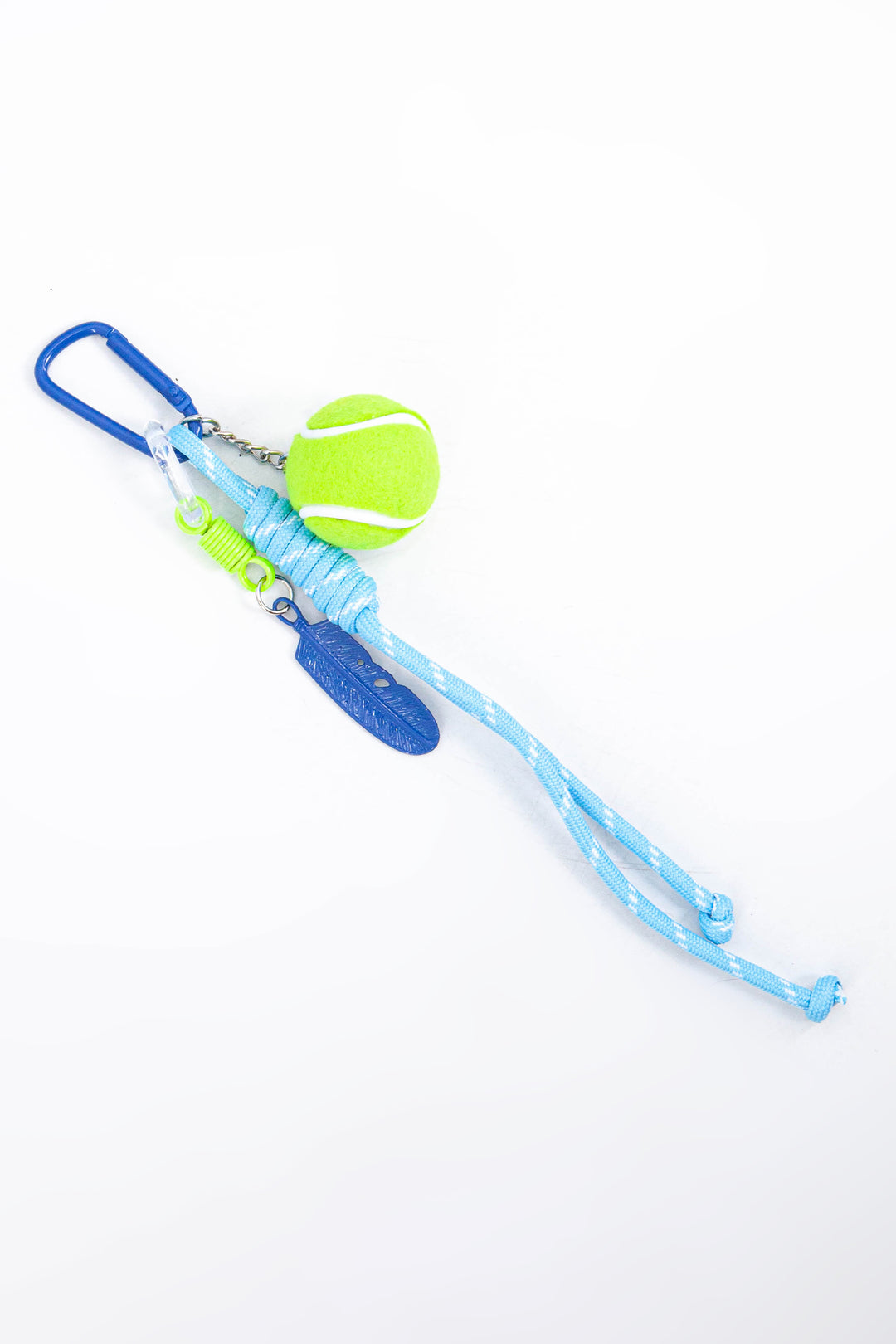 Tennis-Ball-Clip-On-Bag-Charm-in-Blue-Lying-Flat