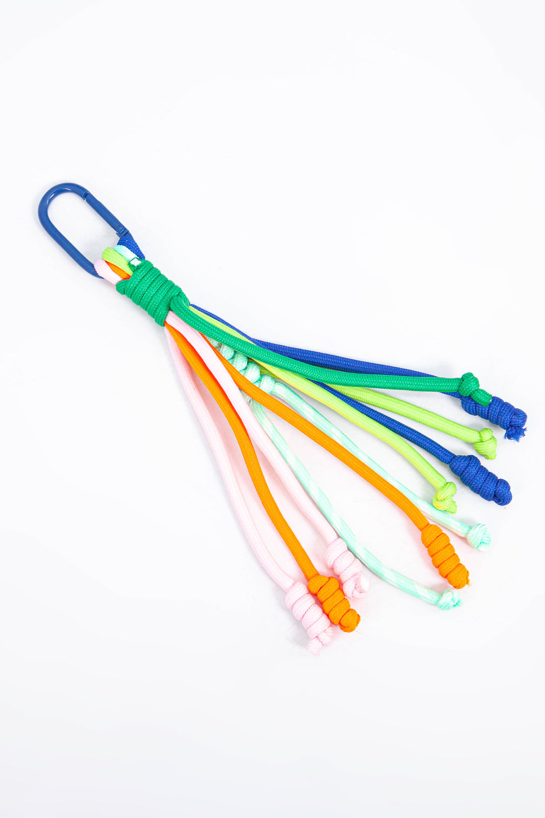 Laces-Clip-On-Bag-Charm-in-Blue/Green-Lying-Flat