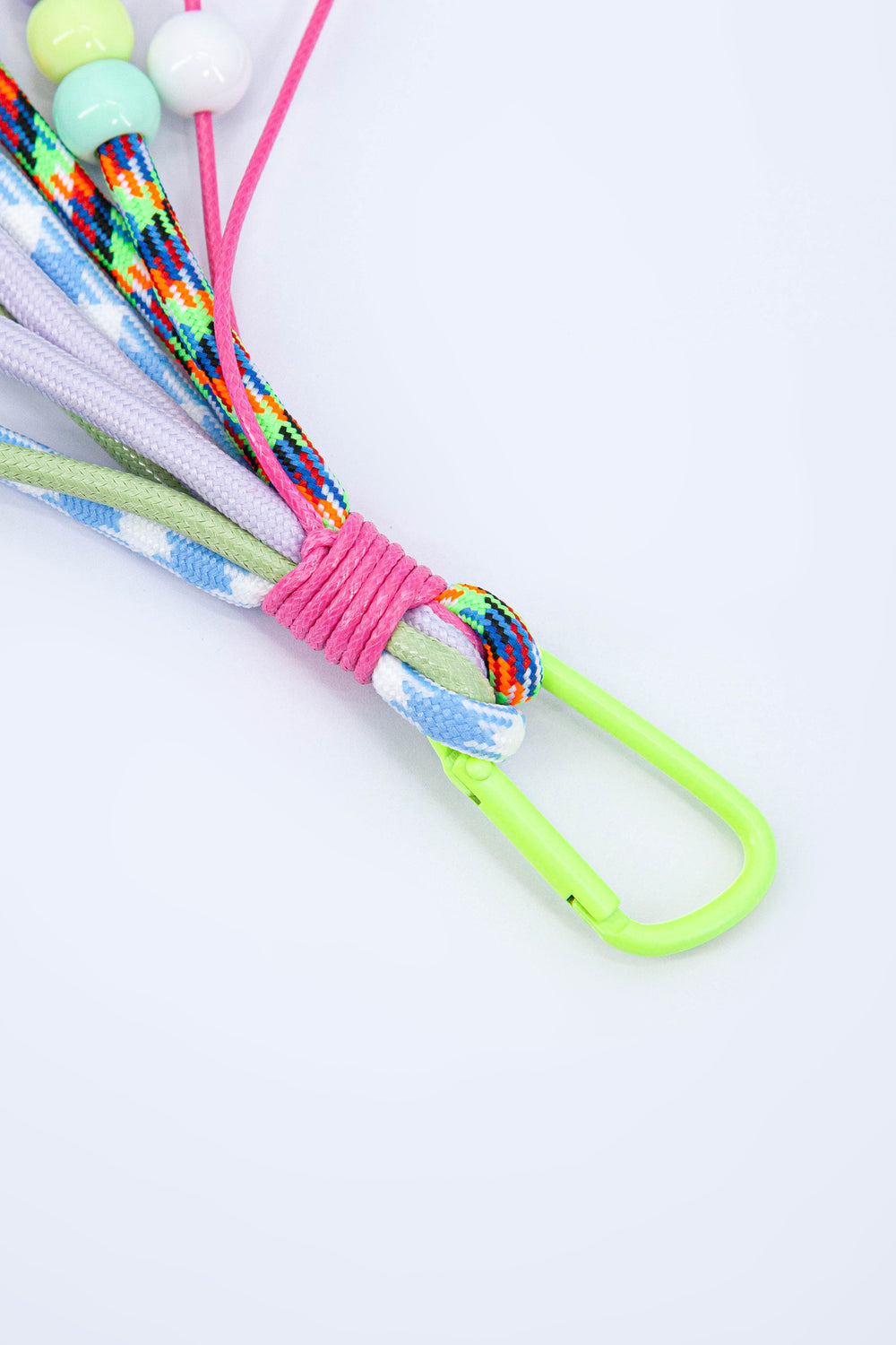 Clip-On-Bag-Charm--Pastel-Rainbow-Laces-Closeup