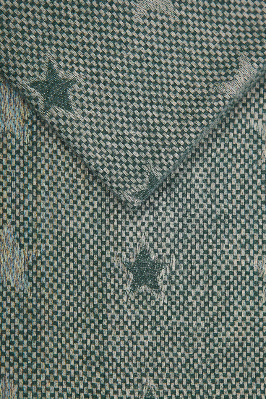 Grey Mustard Star and Stripe Tasselled Blanket Scarf