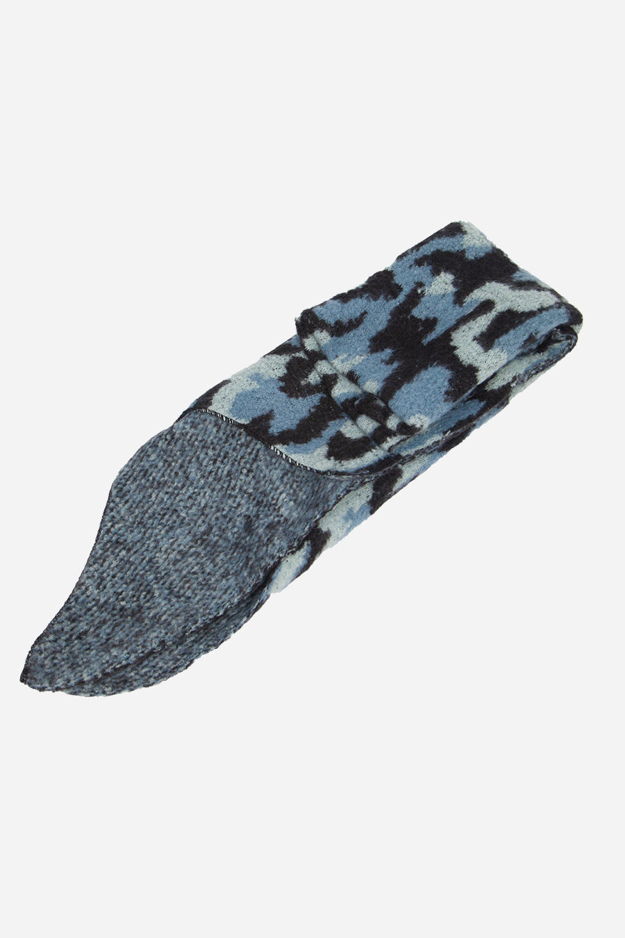 Blue Camouflage Print Blanket Scarf