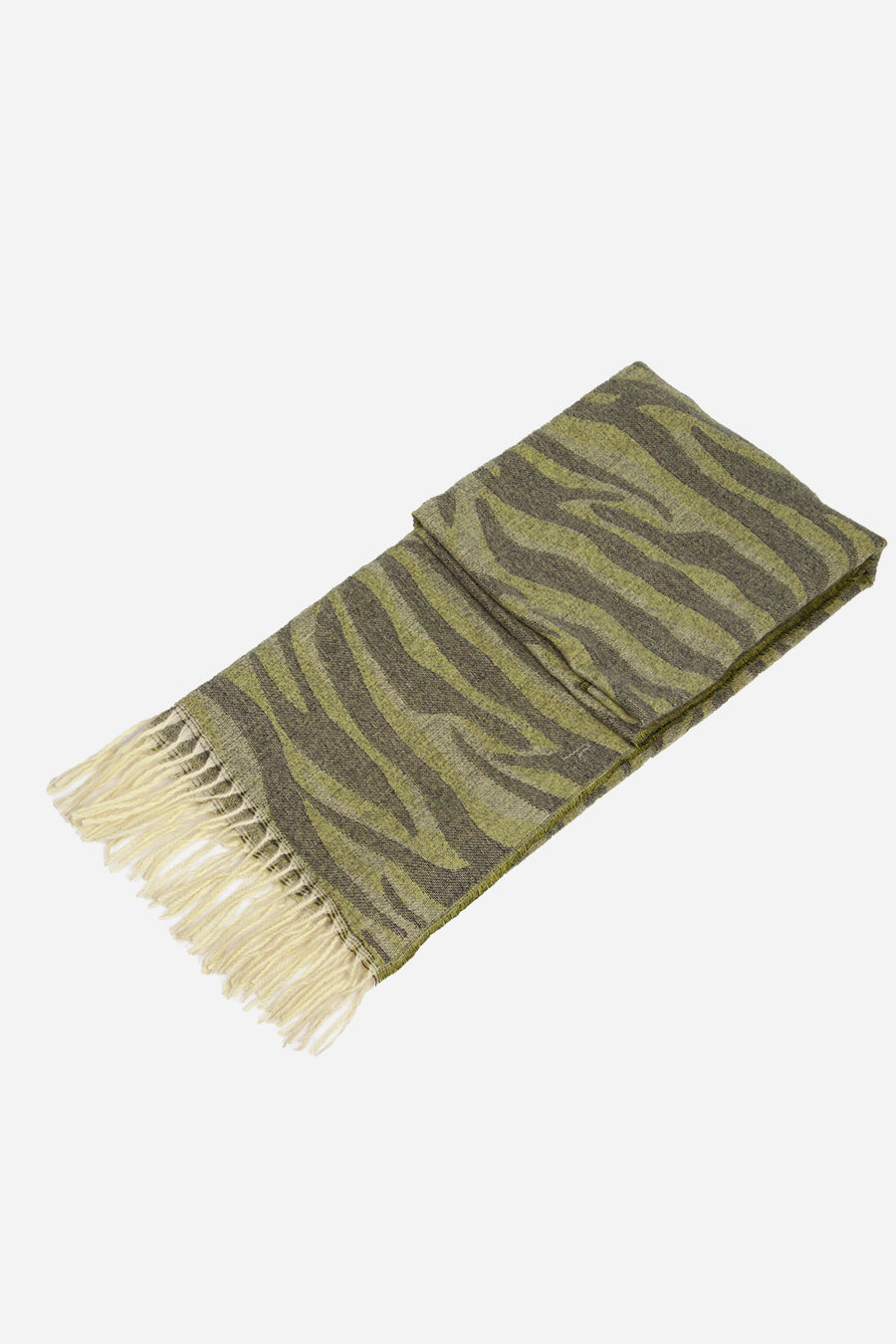 Khaki Zebra Print Blanket Scarf