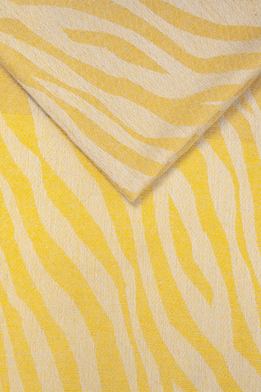 Mustard Khaki Zebra Print Scarf With Stripe