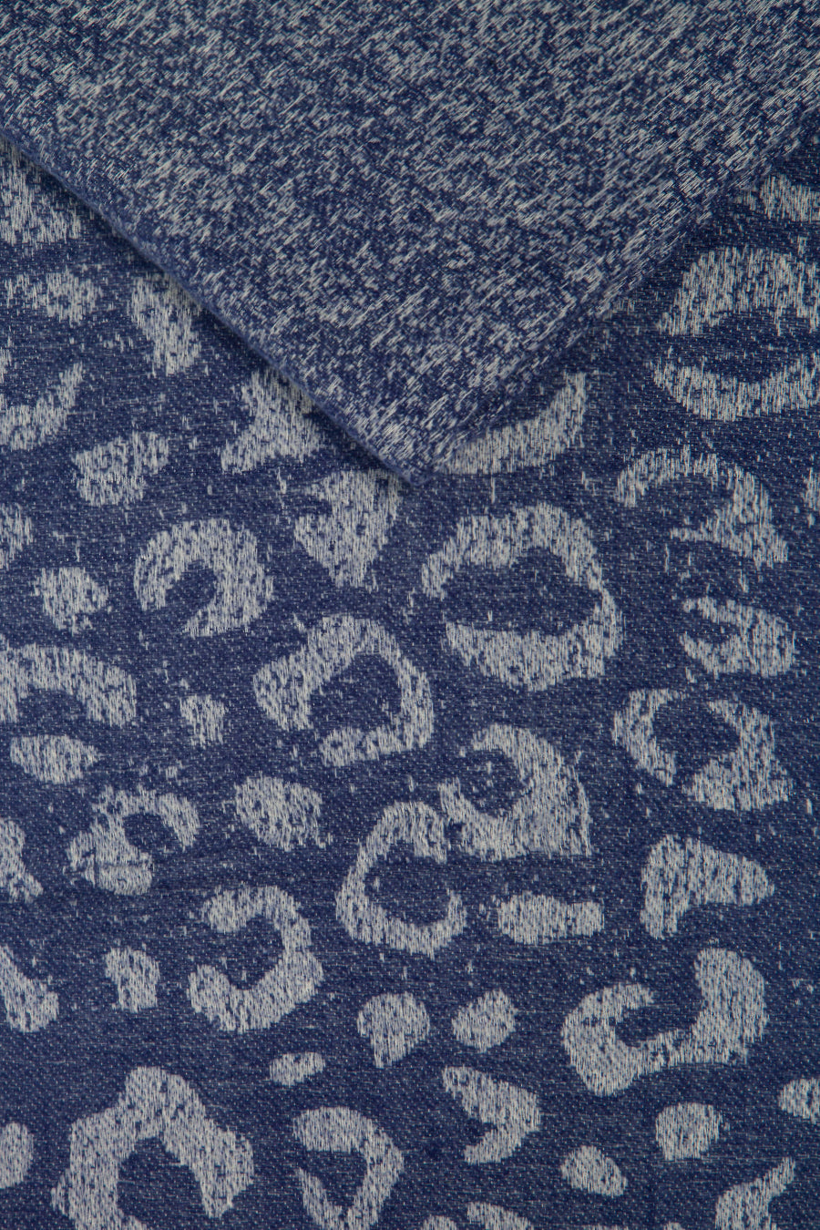 Navy Blue Large Leopard Print Blanket Scarf