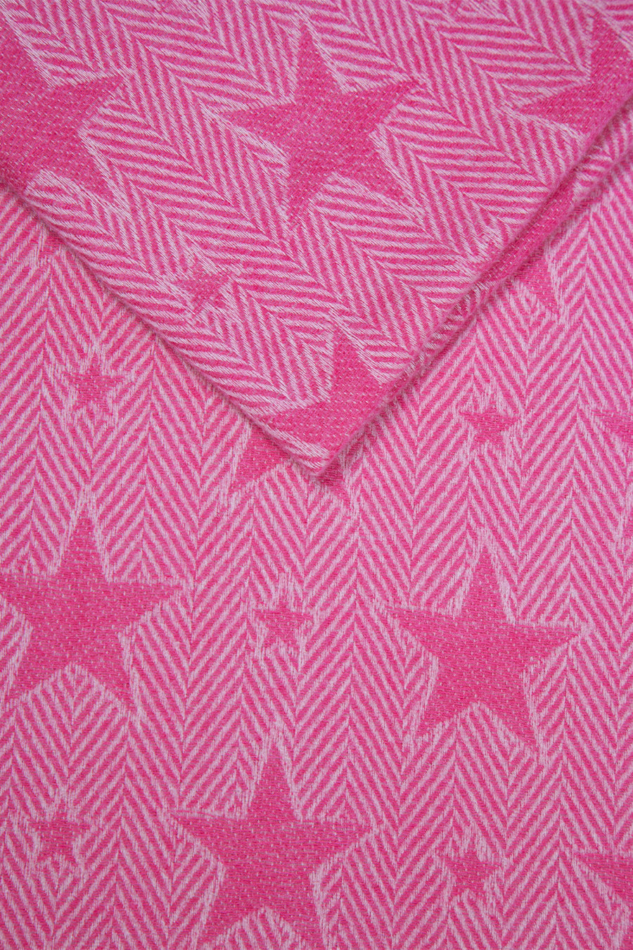 Fuchsia Repeat Star Detail Blanket Scarf