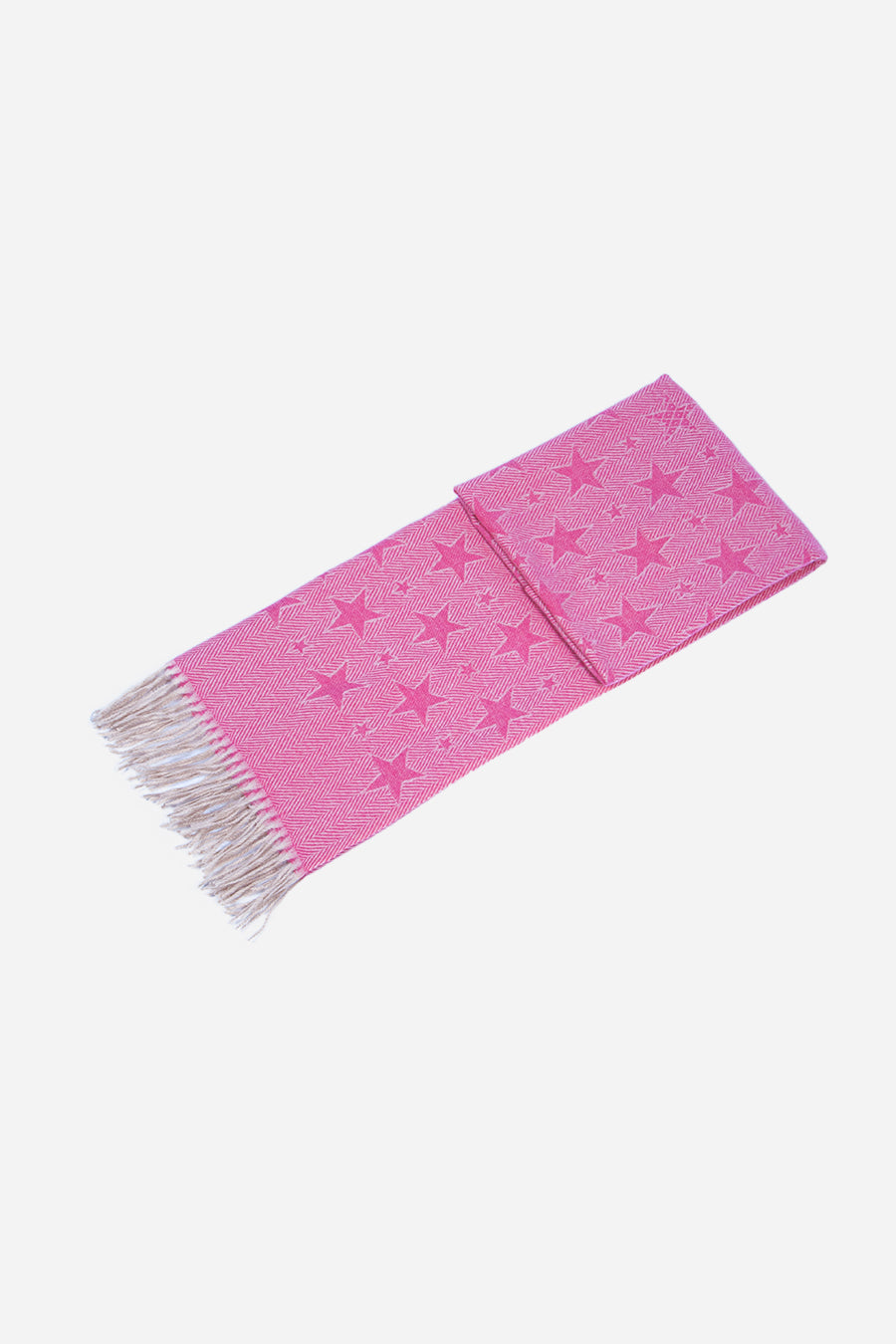 Fuchsia Repeat Star Detail Blanket Scarf