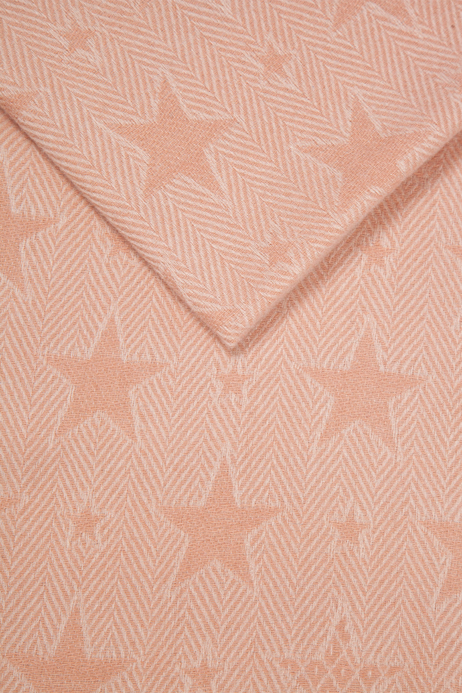 Light Pink Repeat Star Detail Blanket Scarf