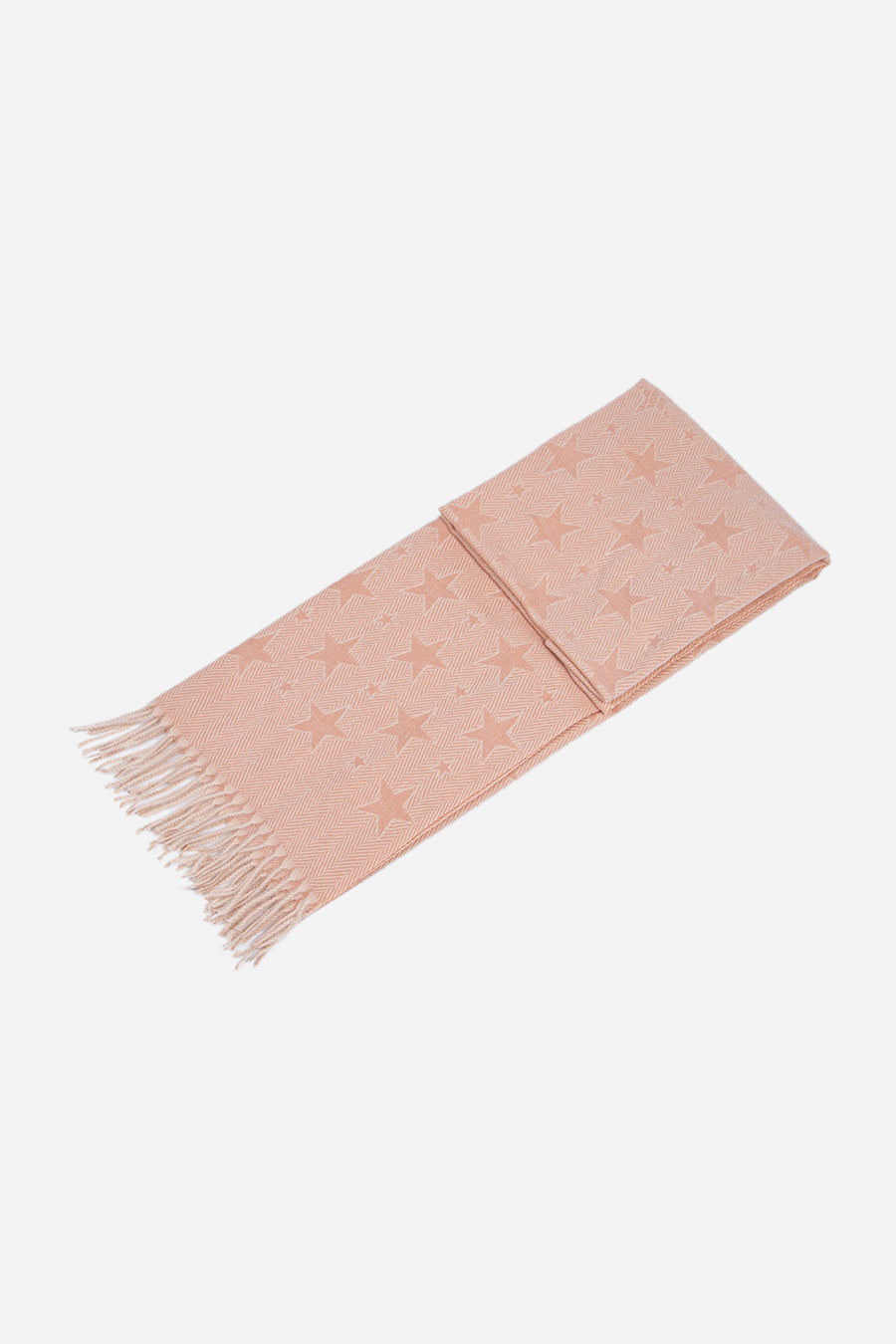 Light Pink Repeat Star Detail Blanket Scarf