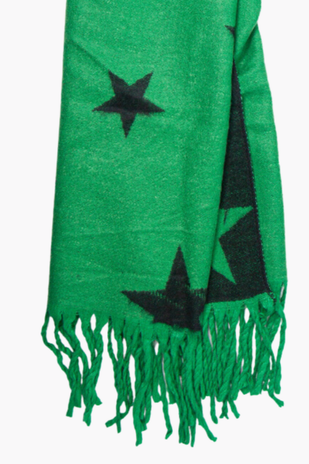 Green Heavyweight Scarf in Scattered Star Print