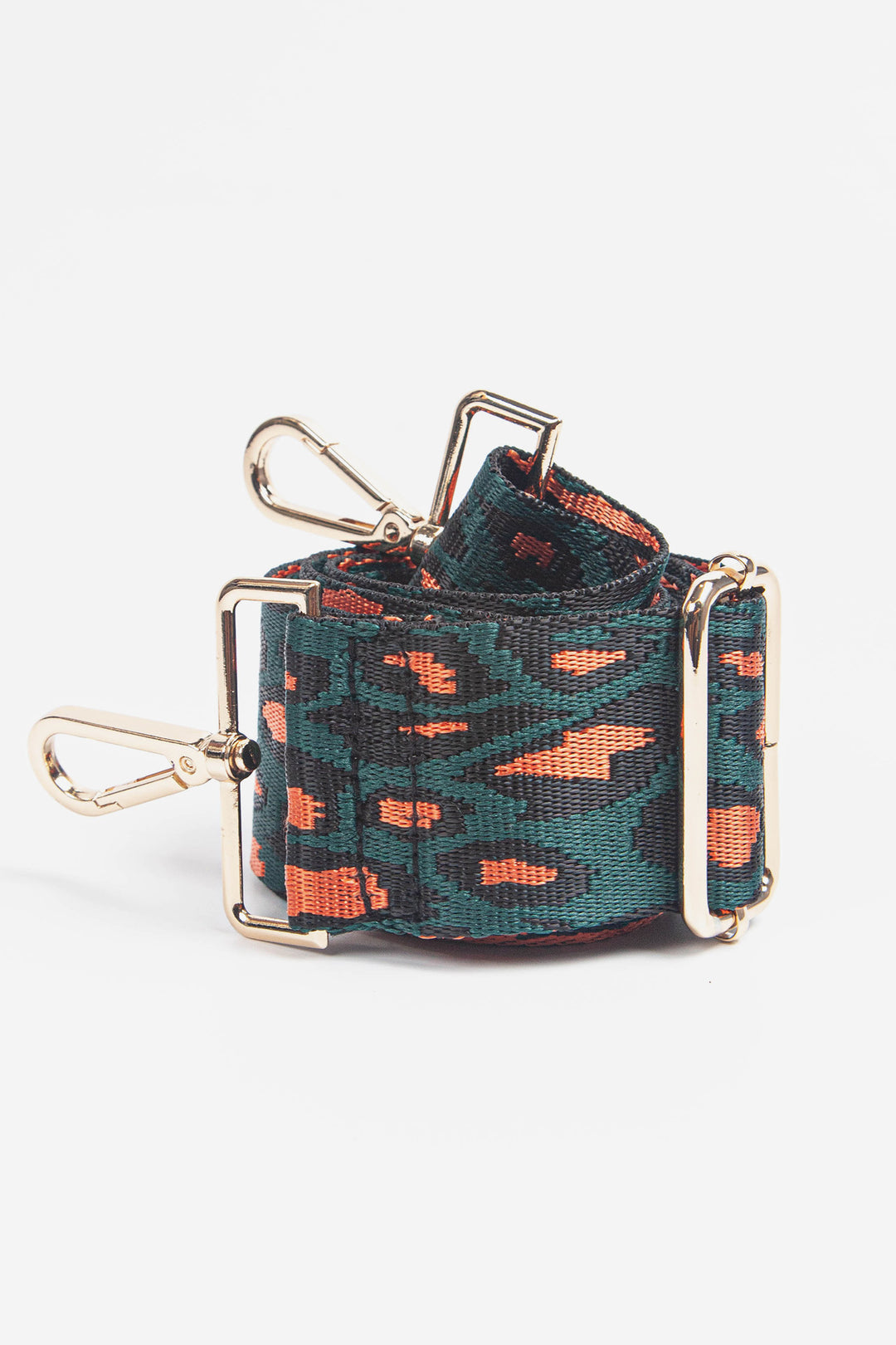 Green Orange Leopard Print Bag Strap