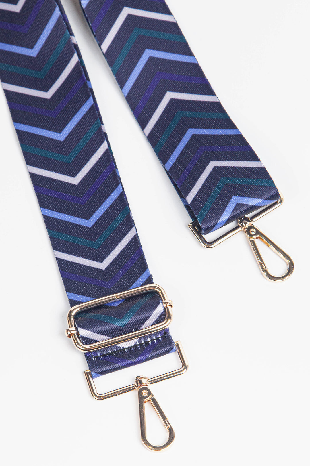 Blue Chevron Print Wide Bag Strap