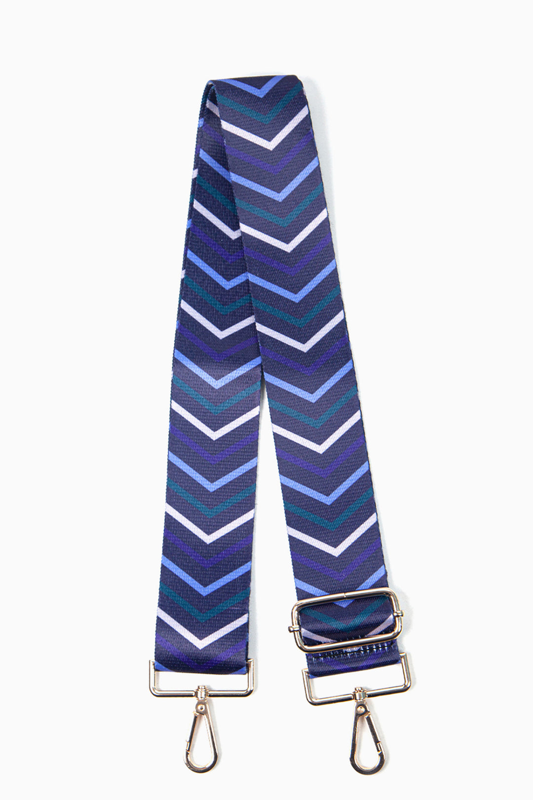 Blue Chevron Print Wide Bag Strap