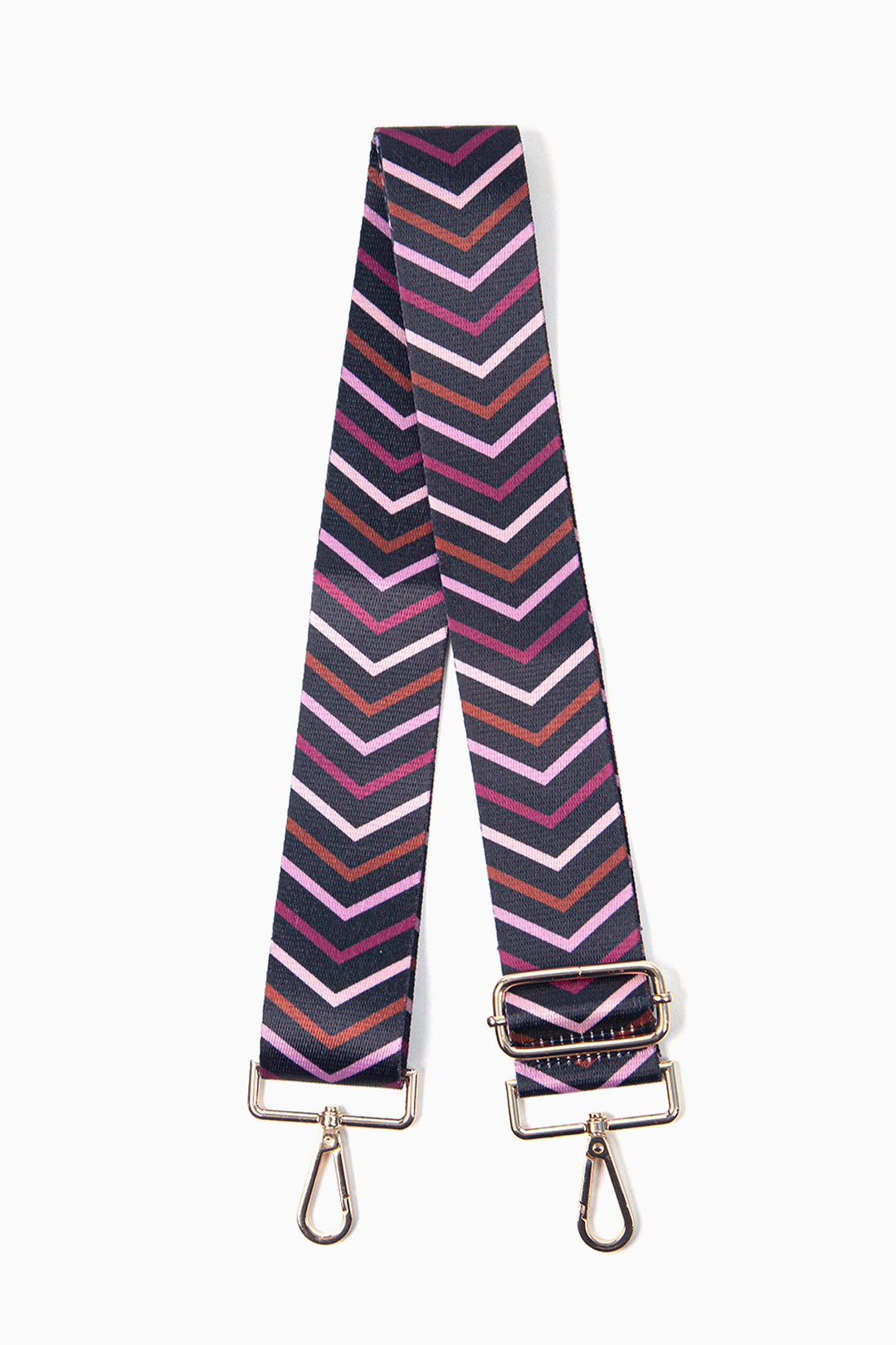 Black Pink Chevron Print Wide Bag Strap