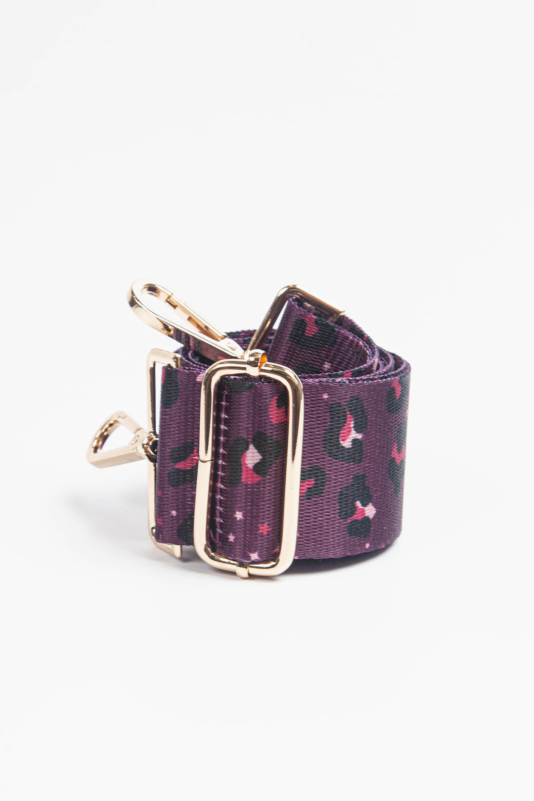 Purple Leopard and Star Print Wide Bag Strap