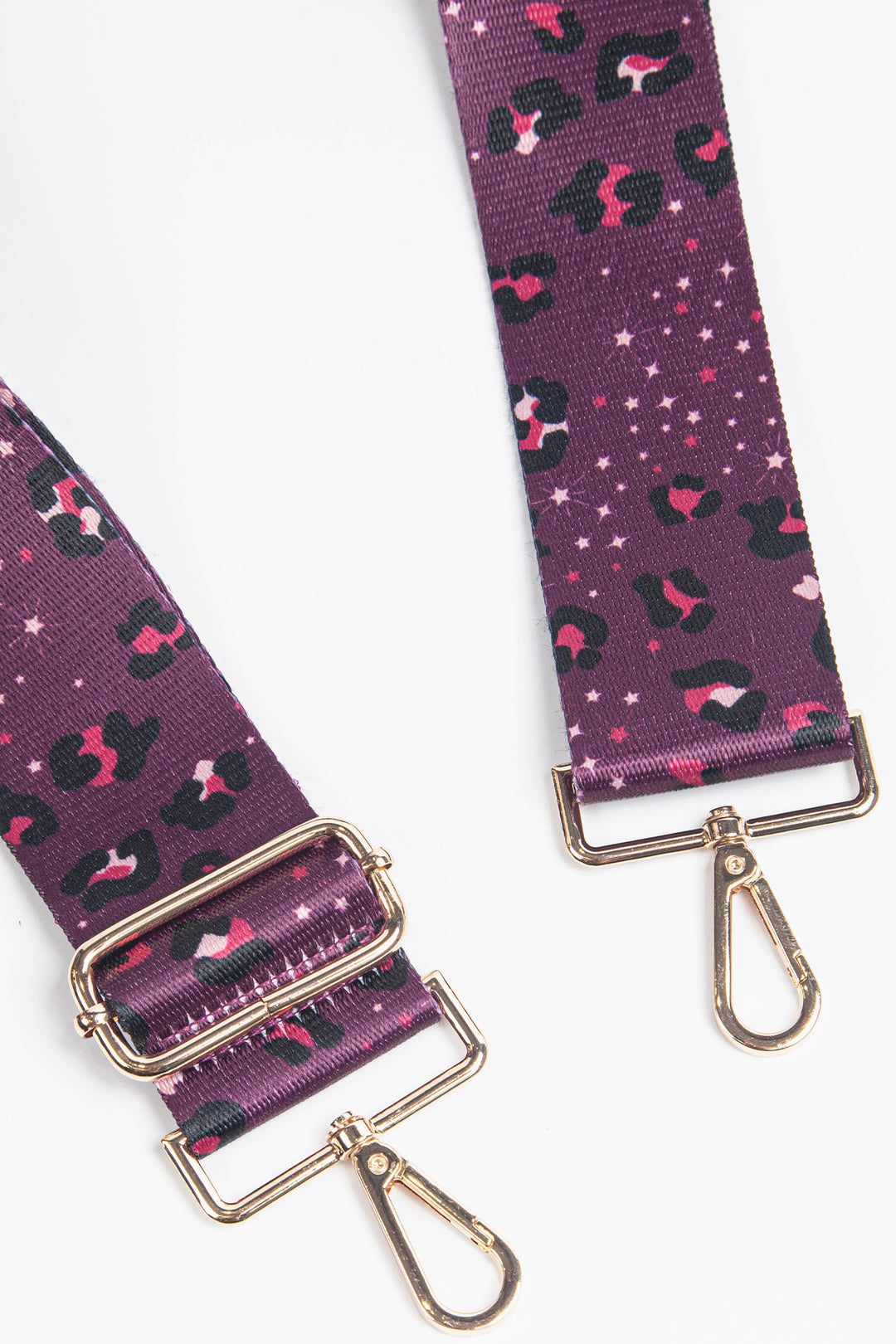 Purple Leopard and Star Print Wide Bag Strap