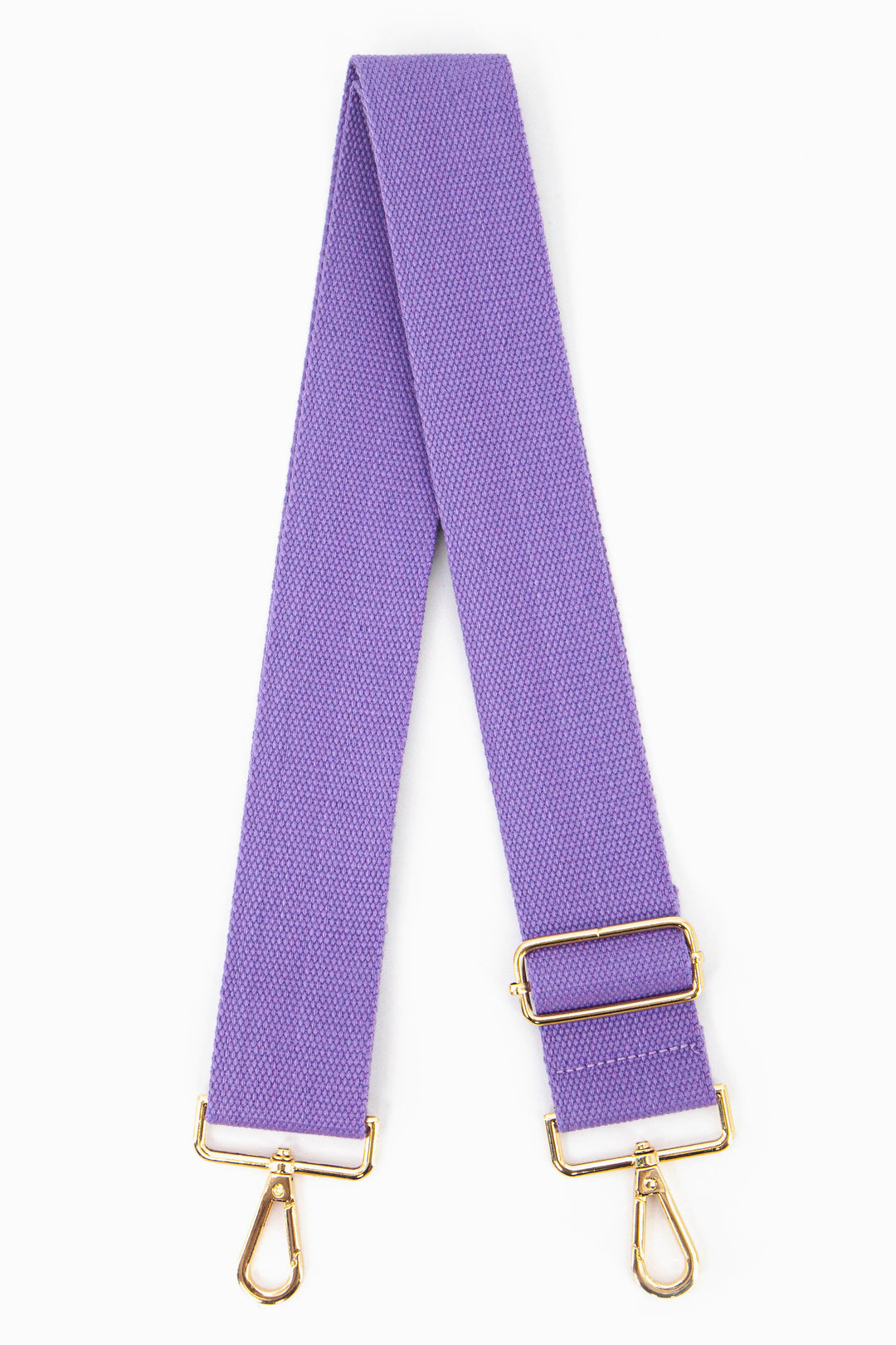 lilac purple wide cross body replacement bag strap with gold clip on hardware