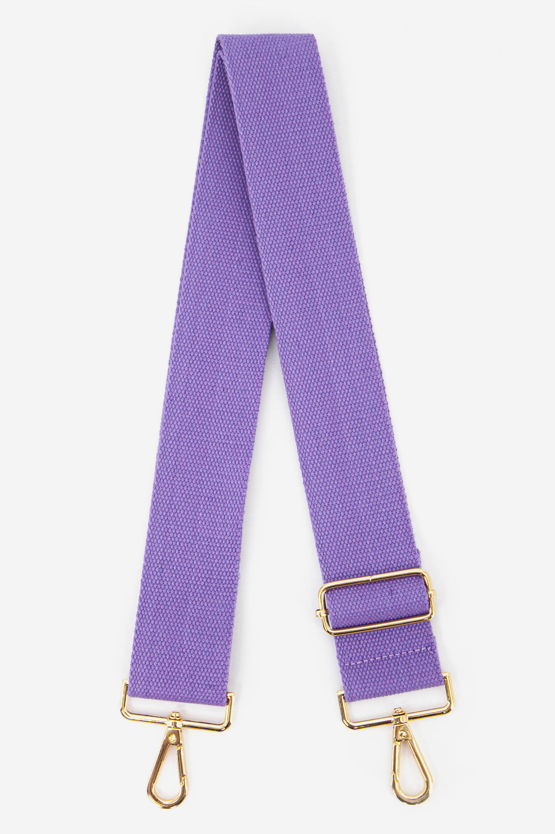 lilac purple wide cross body replacement bag strap with gold clip on hardware