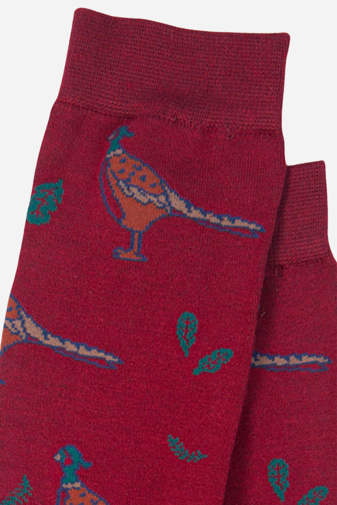 Men's Bamboo Socks - Red, Pheasant