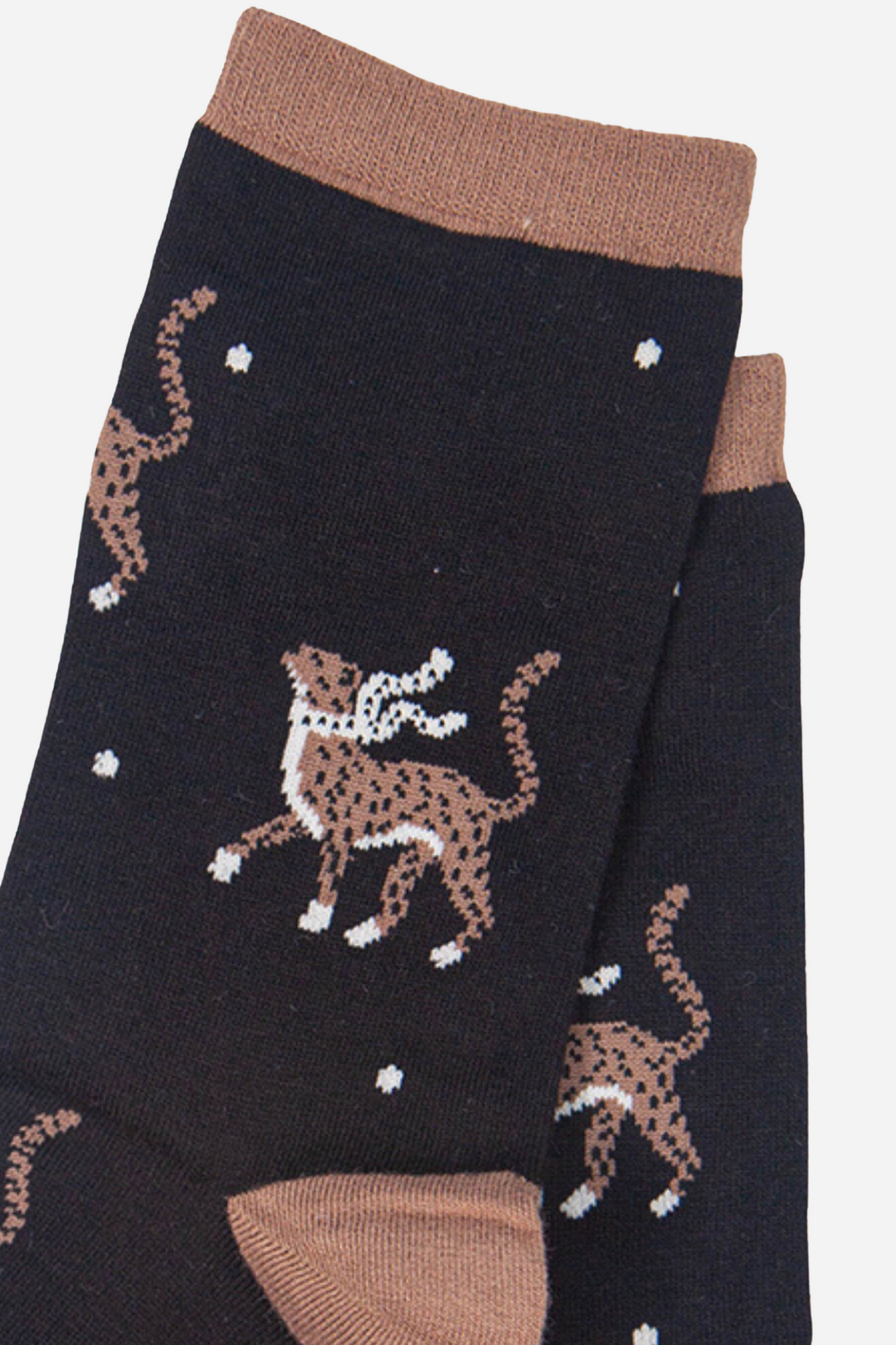 Black Women's Cheetah and Spot Print Bamboo Socks