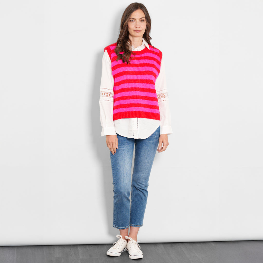 betsy-wool-blend-tank-top-red-fuchsia-striped-styled-layered