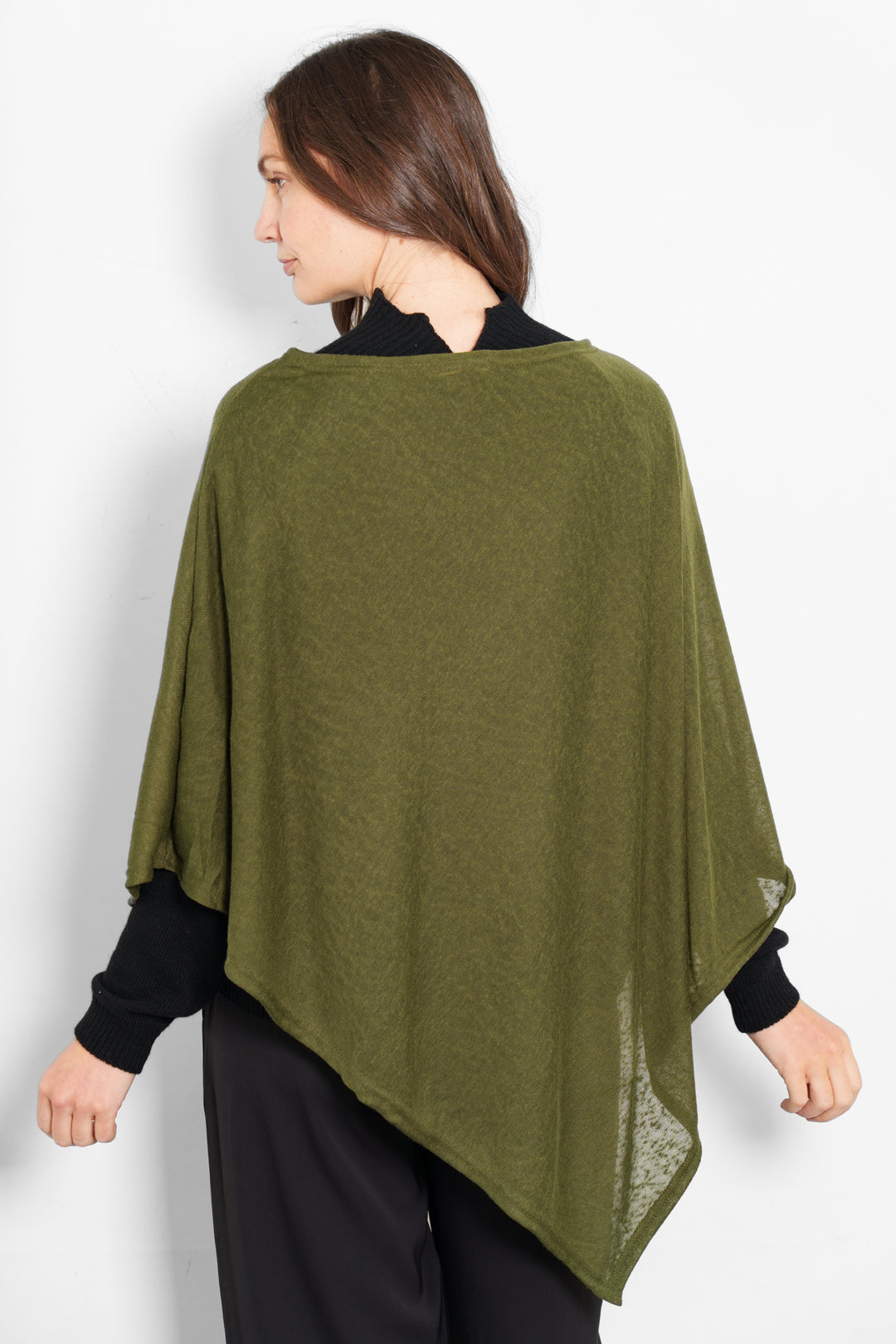 Kim Lightweight Poncho Top One Size - Khaki