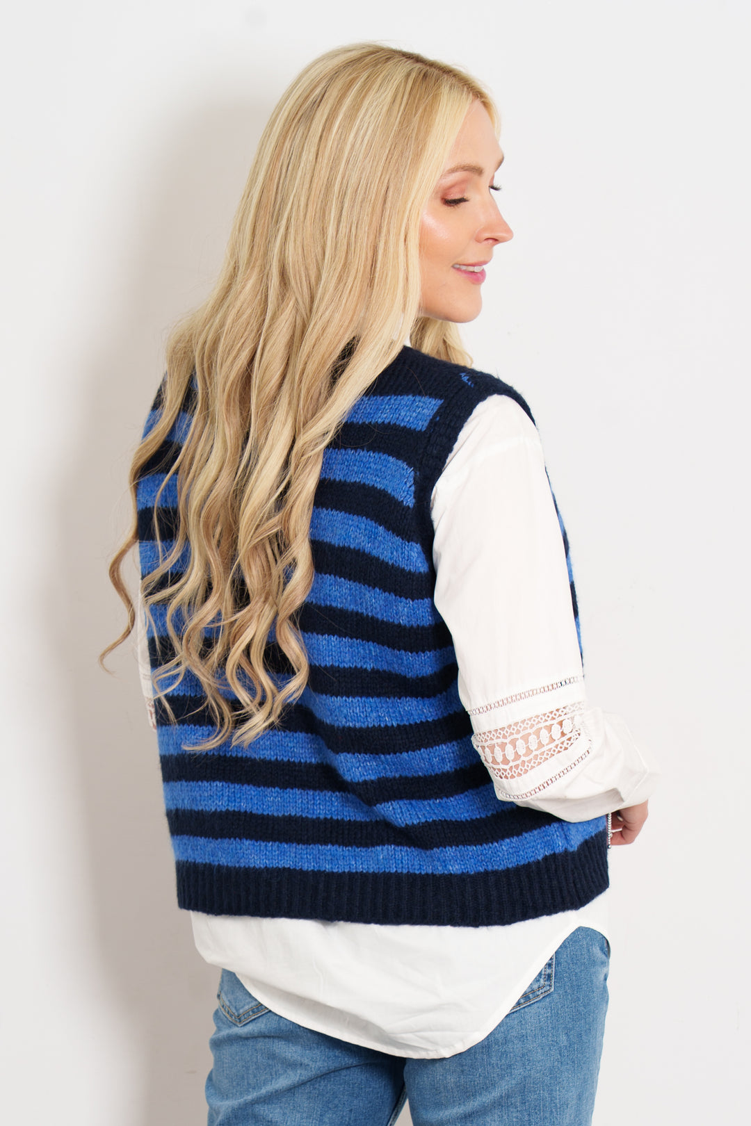 betsy-wool-blend-tank-top-navy-blue-blue-striped-model-rear-view