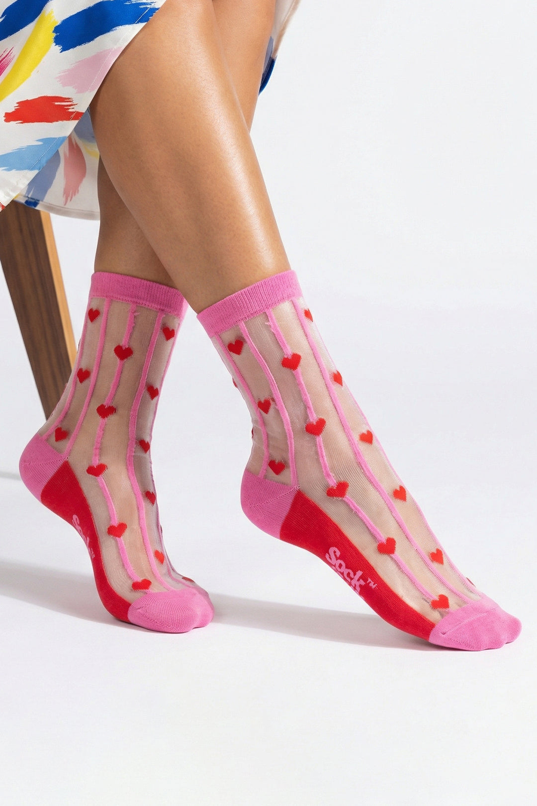 Hearts-Stripes-Combed-Cotton-Sheer-Pop-Socks-in-Pink/Red