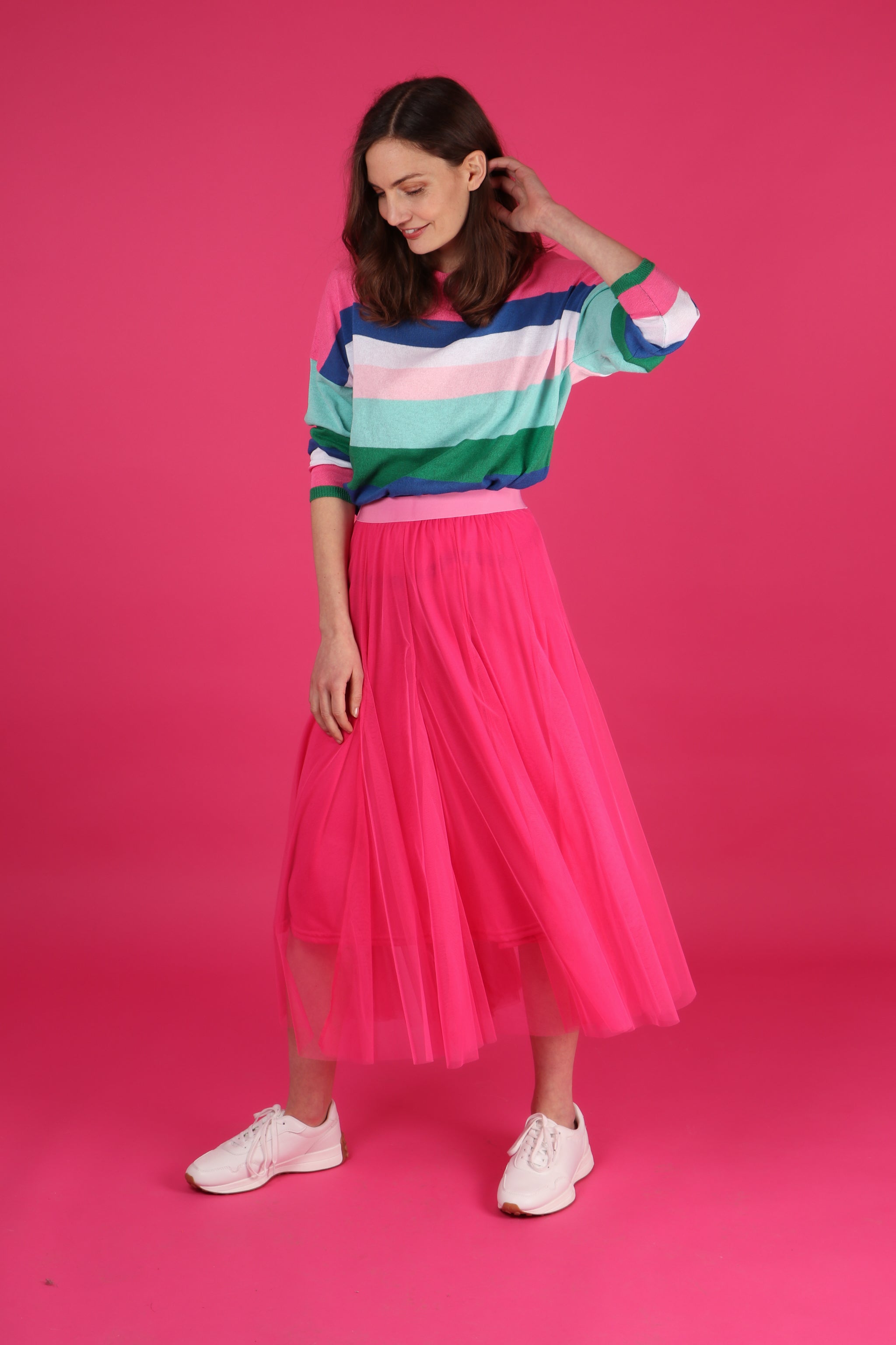 Pink midi skirt outlet uk