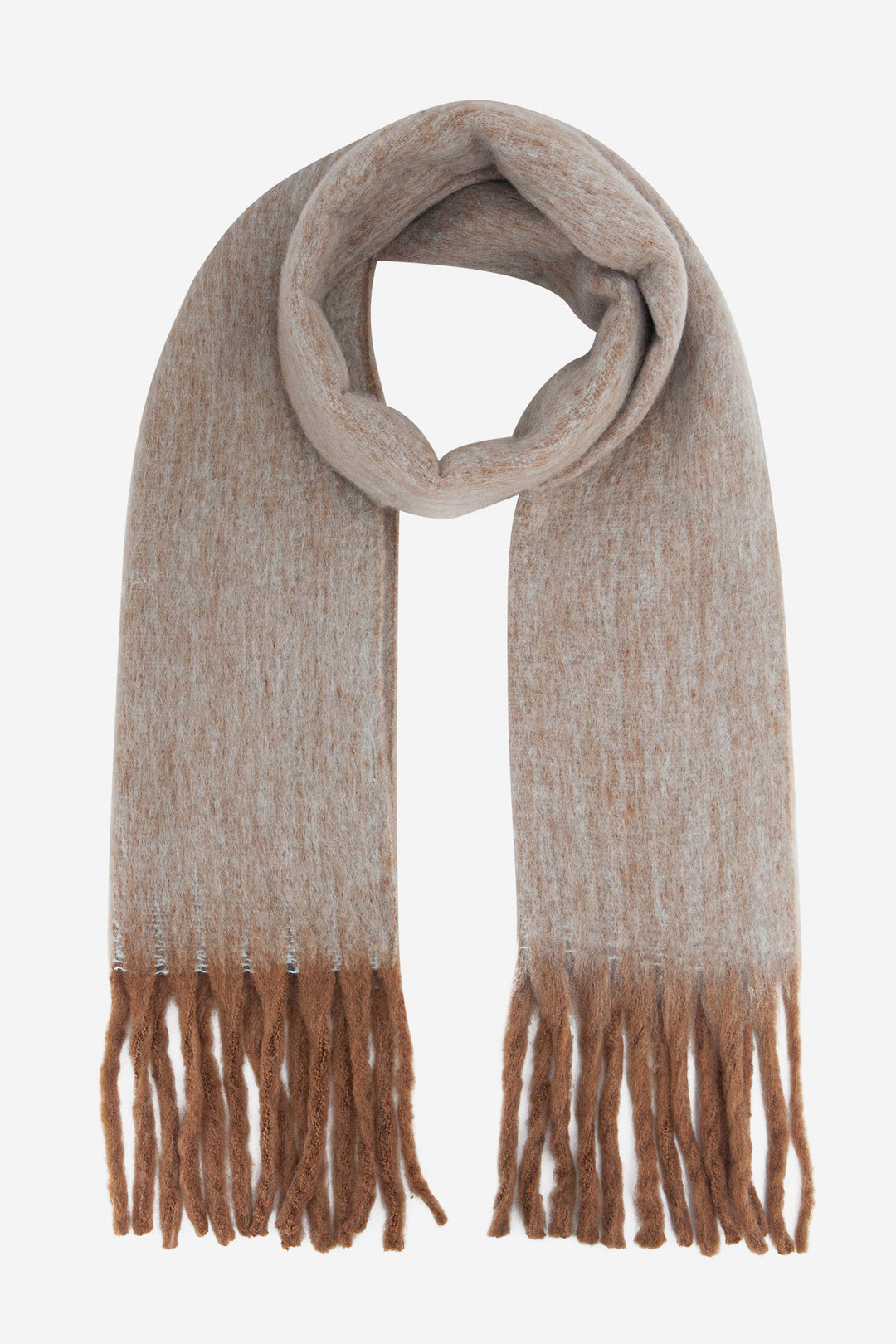 jules-camel-colourblock-heavyweight-scarf-beige-tasselled