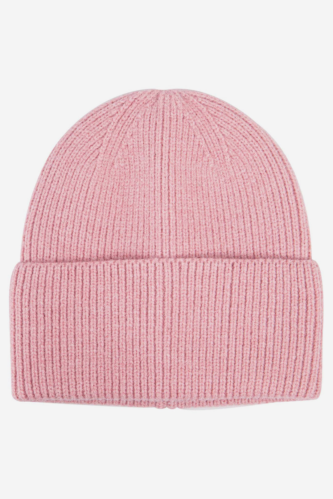 noelle-light-pink-ribbed-beanie-hat-laying-flat